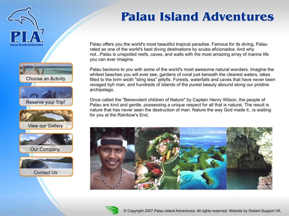 Palau Island Adventures - Layout Draft